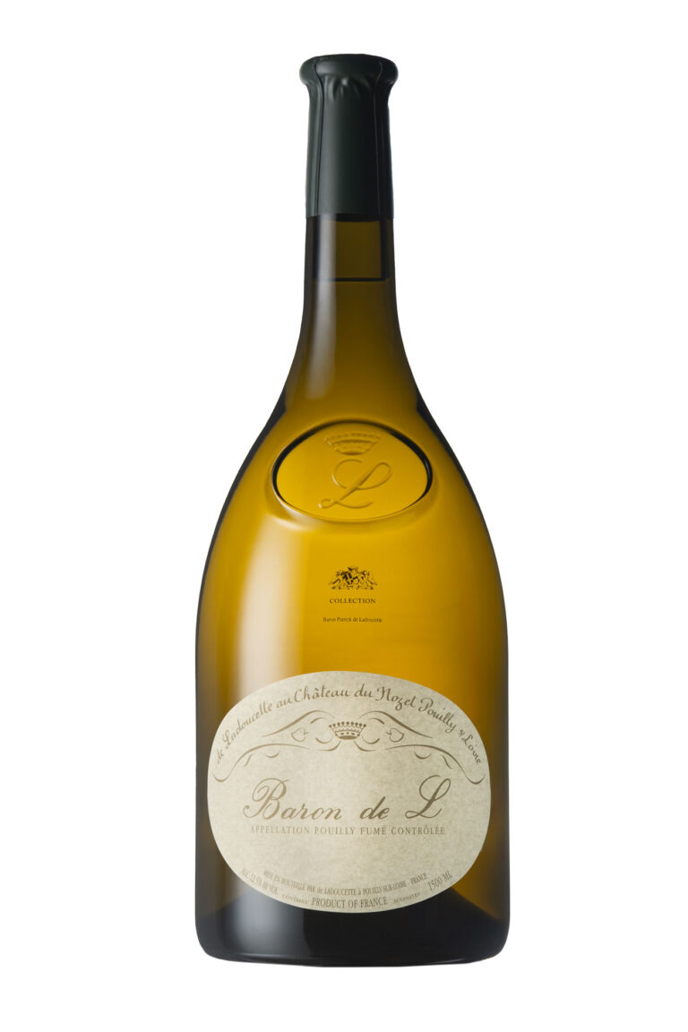 Packshot bouteille de vin fond blanc Baron de L Collection, Pouilly Fumé Magnum V2