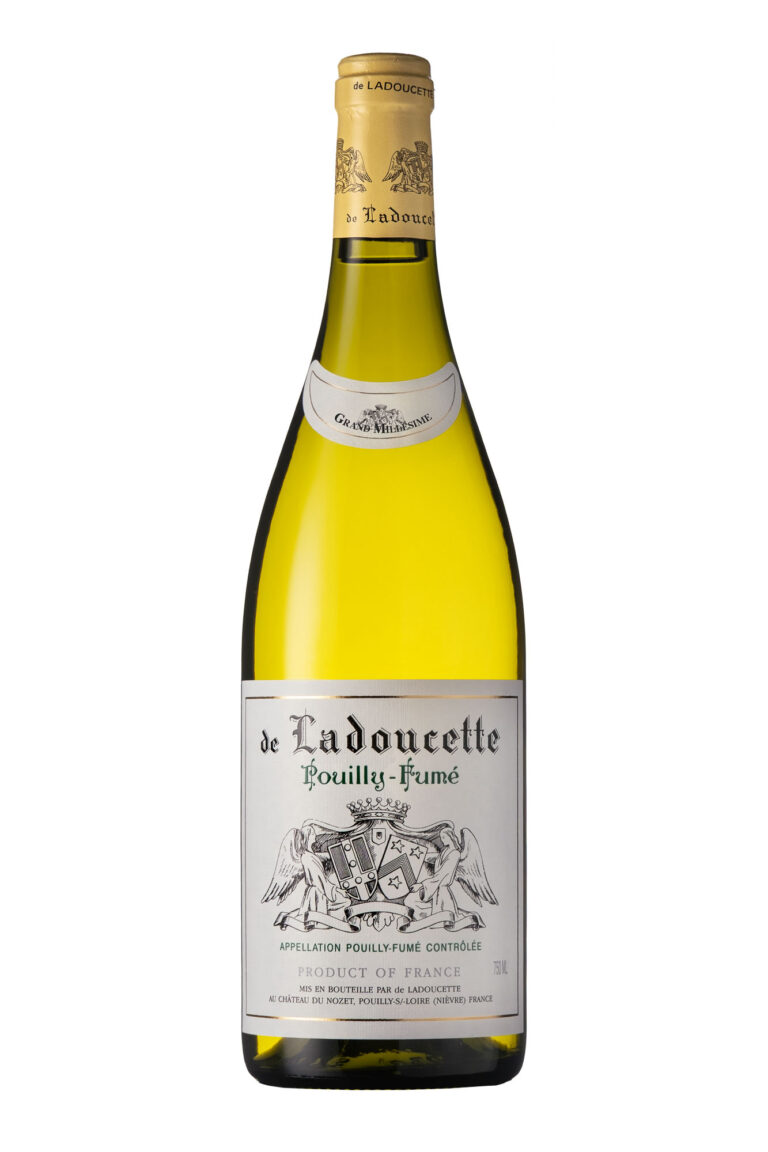 Packshot bouteille de vin fond blanc de Ladoucette Grand Millésime, Pouilly Fumé V2