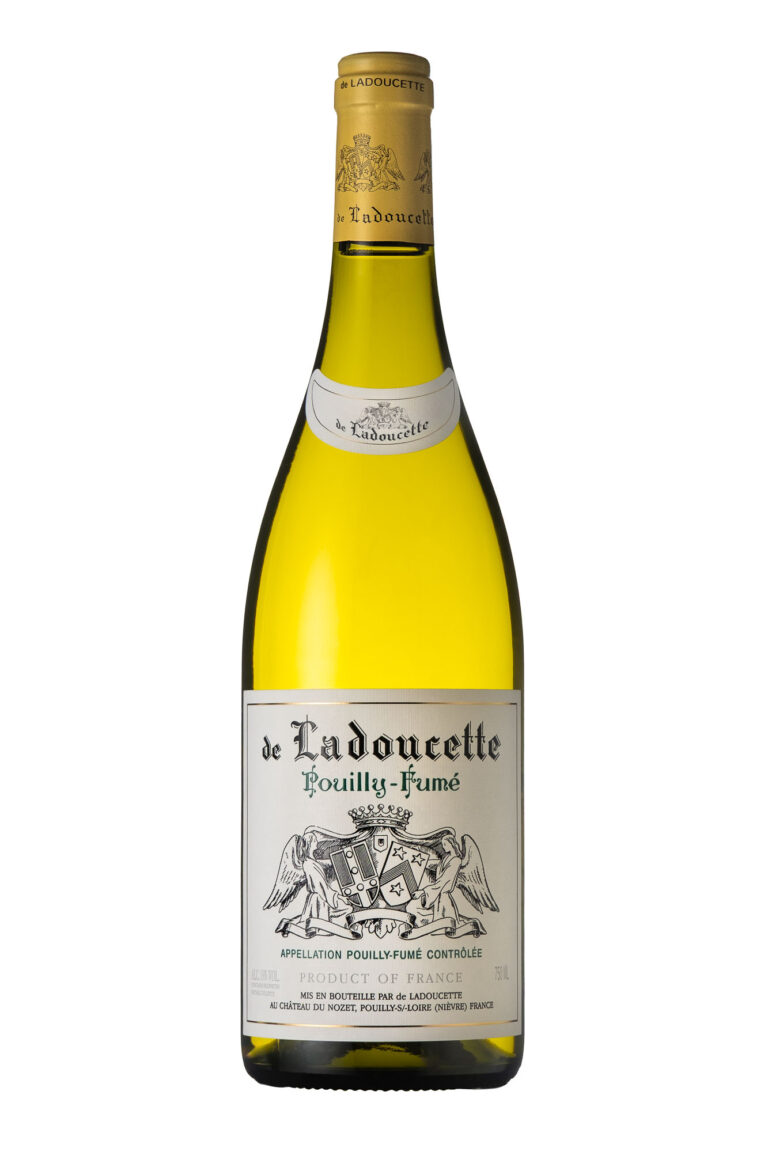 Packshot bouteille de vin fond blanc de Ladoucette, Pouilly Fumé V2